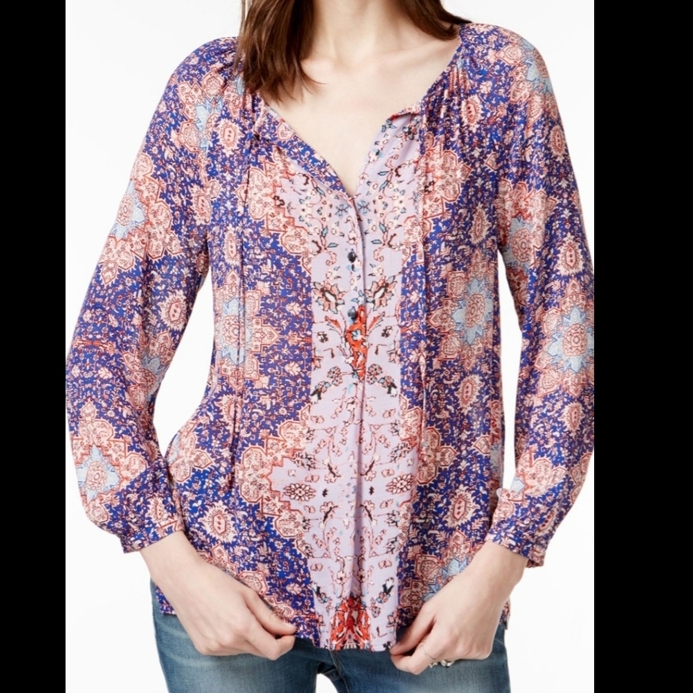 Lucky Brand Boho Peasant Popover Top large